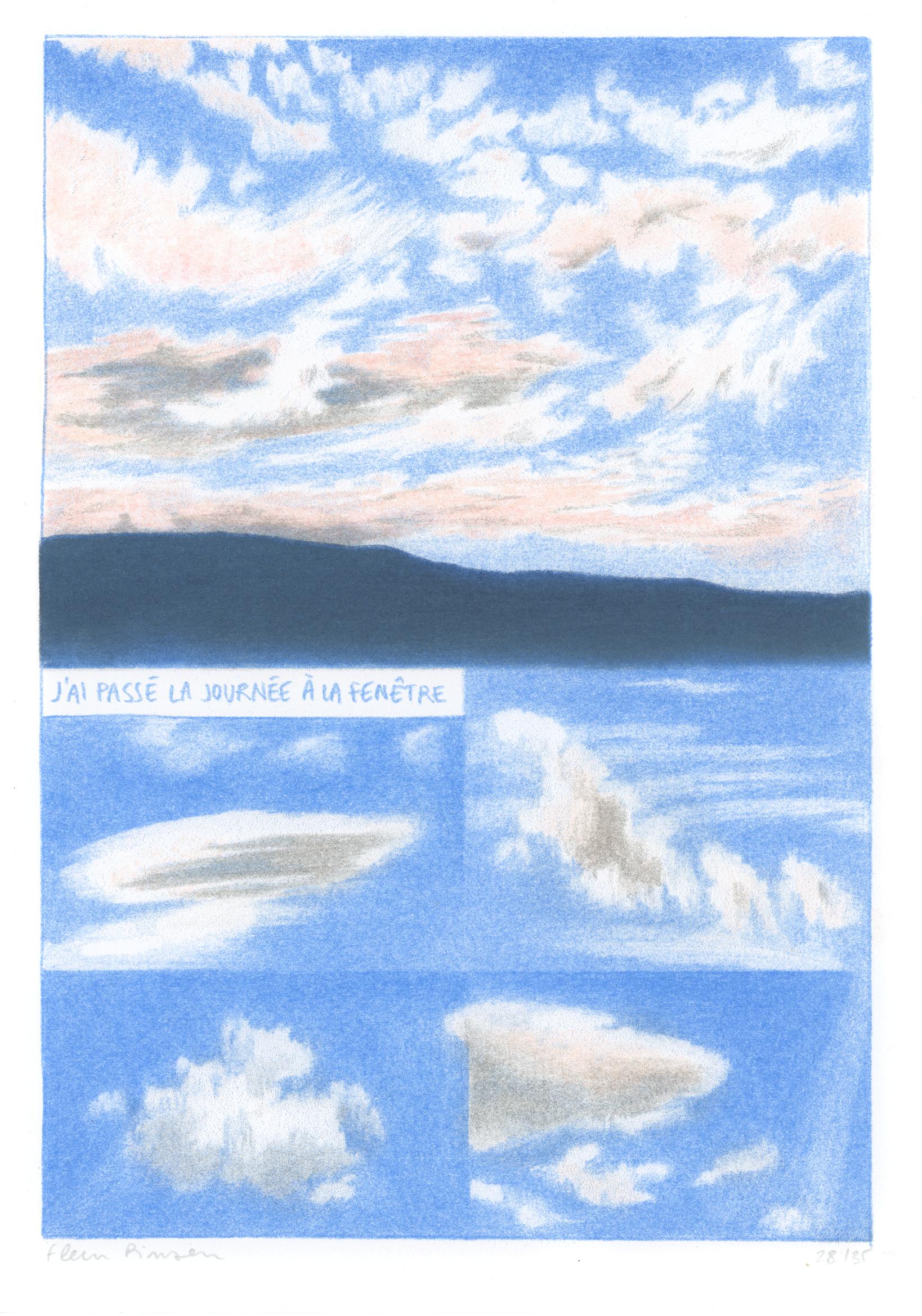 Poster A4 «J’ai passé la journée à la fenêtre» de Fleur Pinson